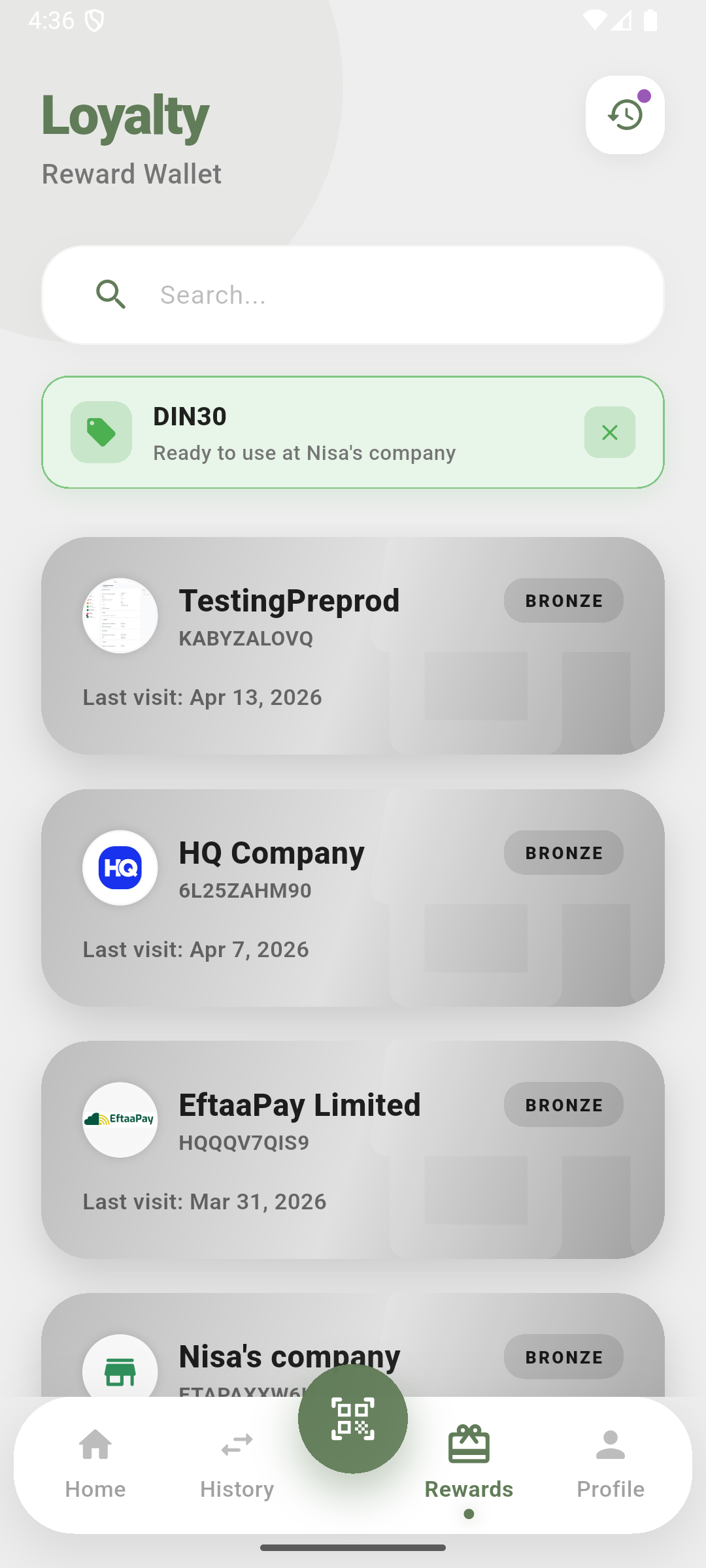 HazelPay customer app showing vouchers and loyalty programs