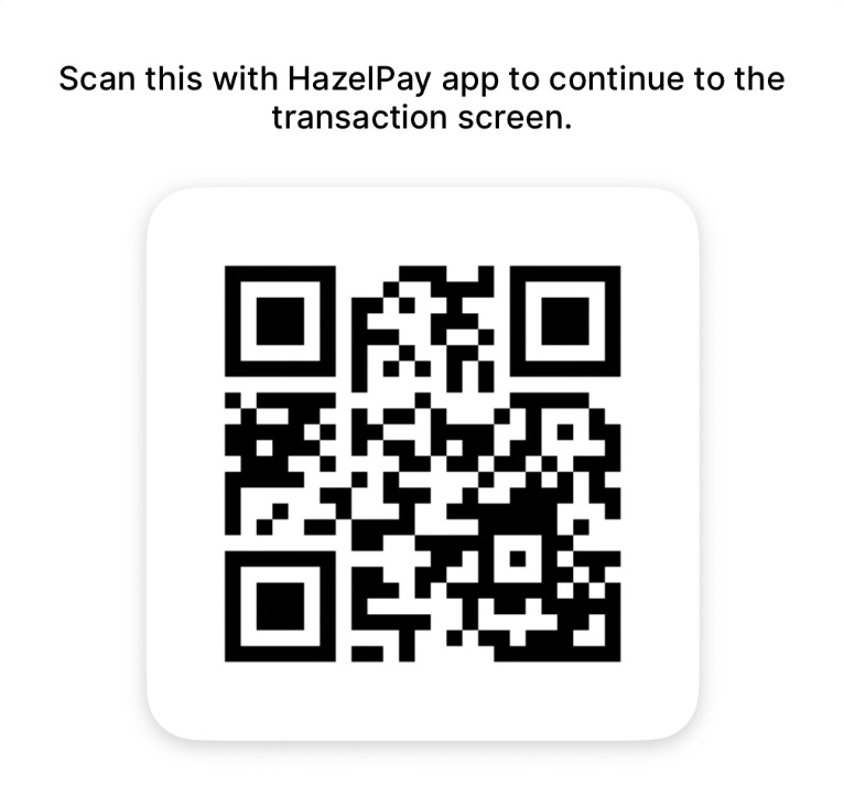 HazelsOne QR code payment